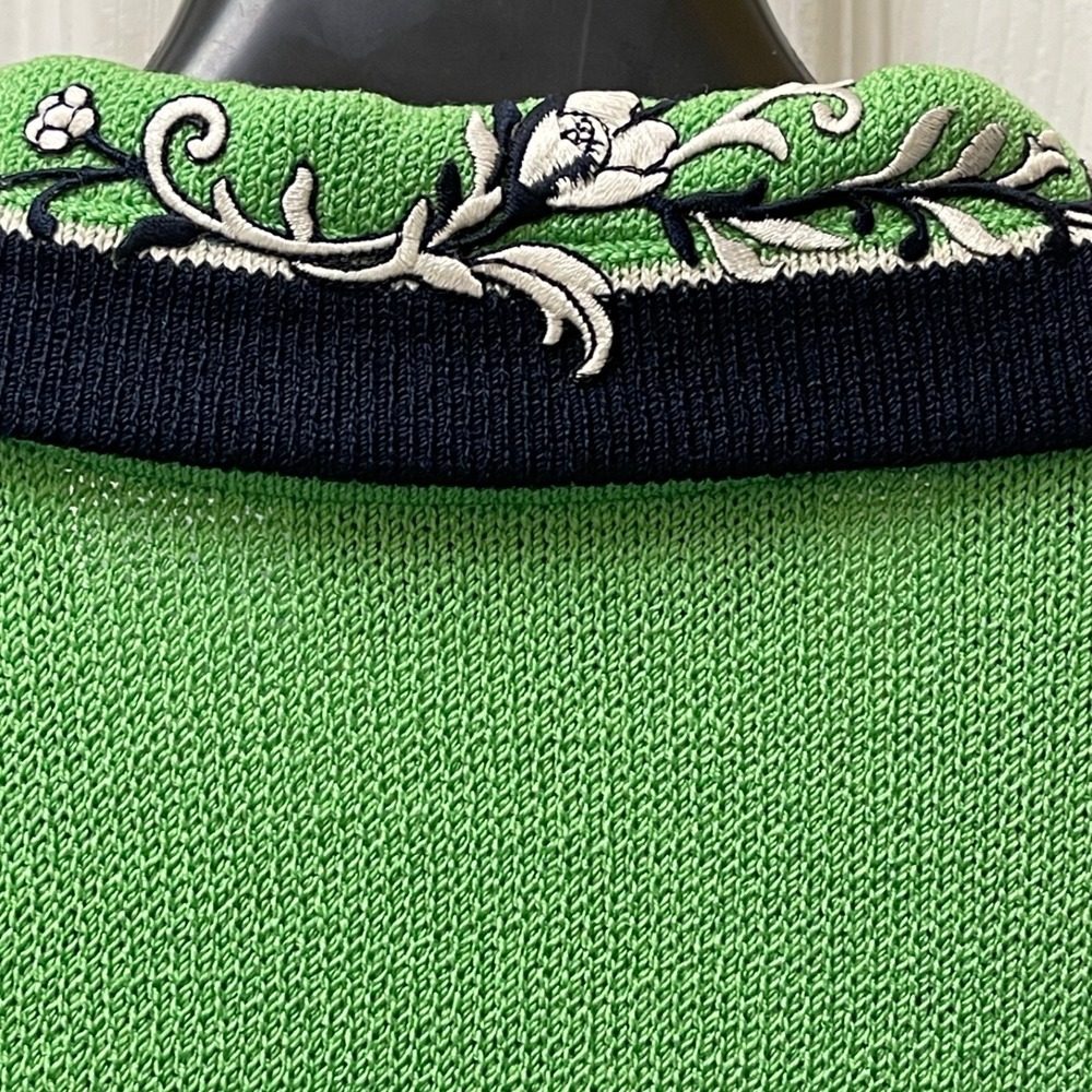 Vintage St. John Collection By Marie Gray Santana Knit Green Blazer Jacket Sz 10 - Picture 10 of 16